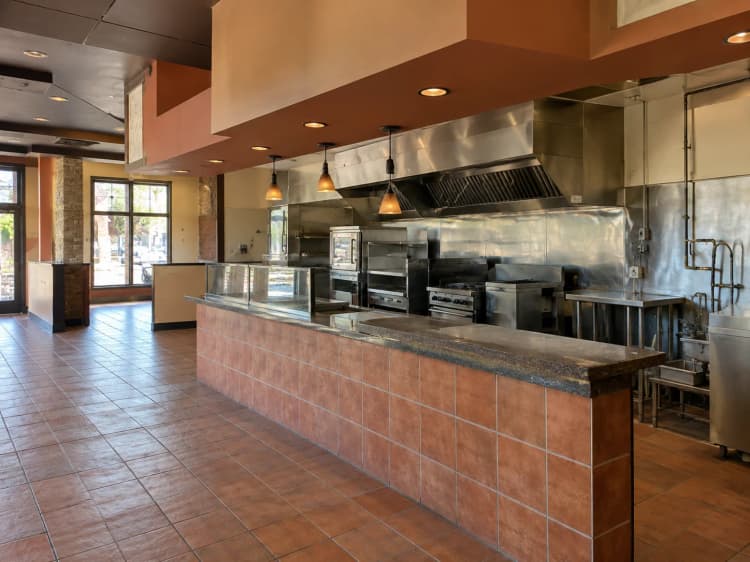 Illustrative former restaurant interior